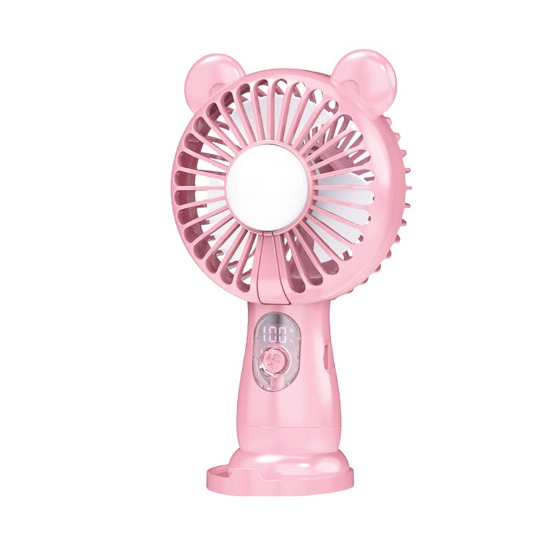 Cute Bear - Eared Handheld Electric Fan with Light