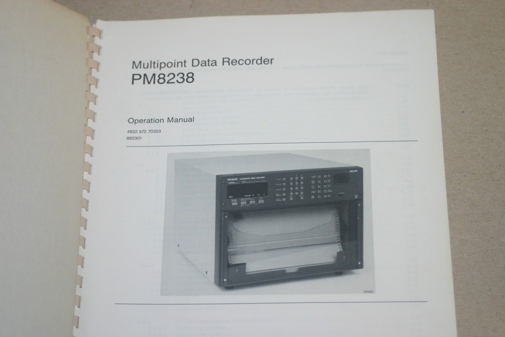 Philips PM8238 Multipoint Data Recorder Operation Manual