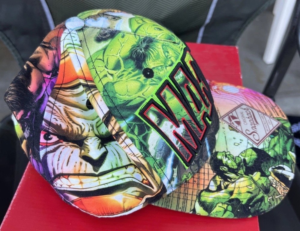 Hulk Ironman Marvel Original SnapBack Baseball Cap Hat One Size Fits most