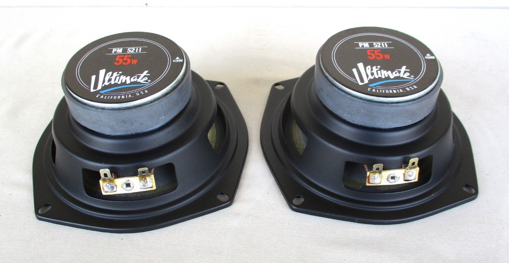 Ultimate PM-5211 4-Ohm 5.25" Midrange Speakers NOS Pair Tested