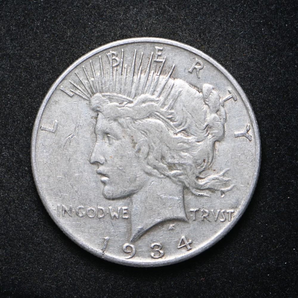 1934-S Peace Silver Dollar VF+ (cn16659)