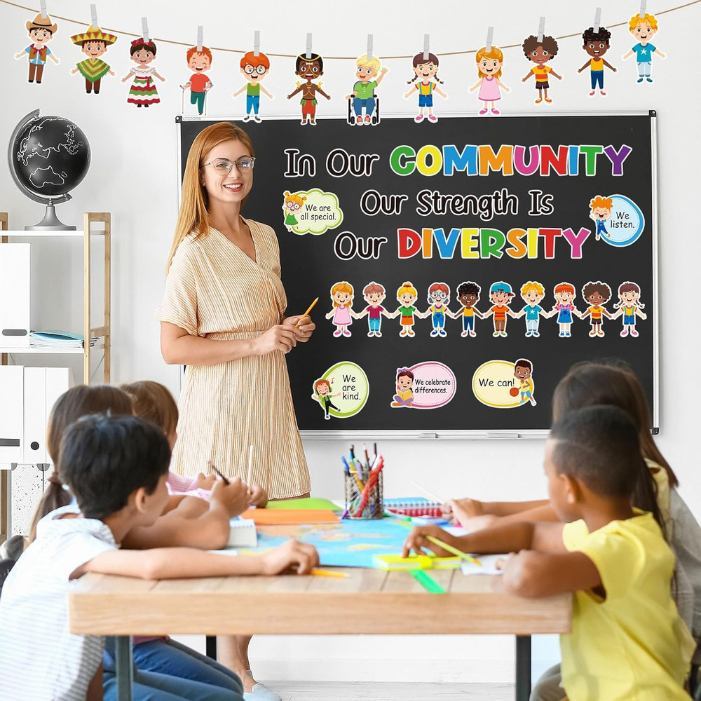 Diversity Strength Bulletin Board Decorations Set - Diversity Classroom Decor, M