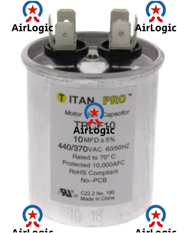 Diversitech 37100R Motor Round Single Run Capacitor 10 MFD 370 440 VAC Volt
