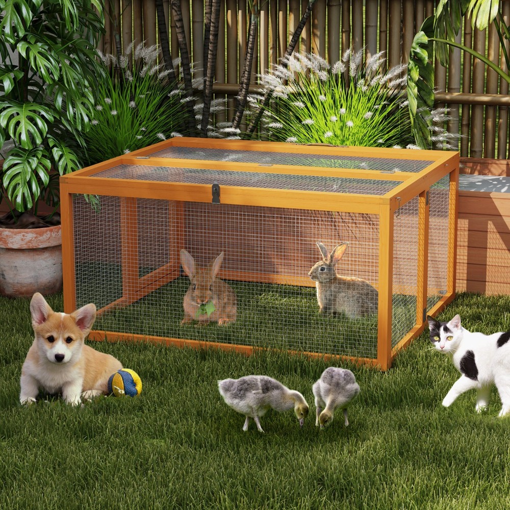 Collapsible Wooden Chicken Coop with Run Stable Comfortable Chicken Brooder Box