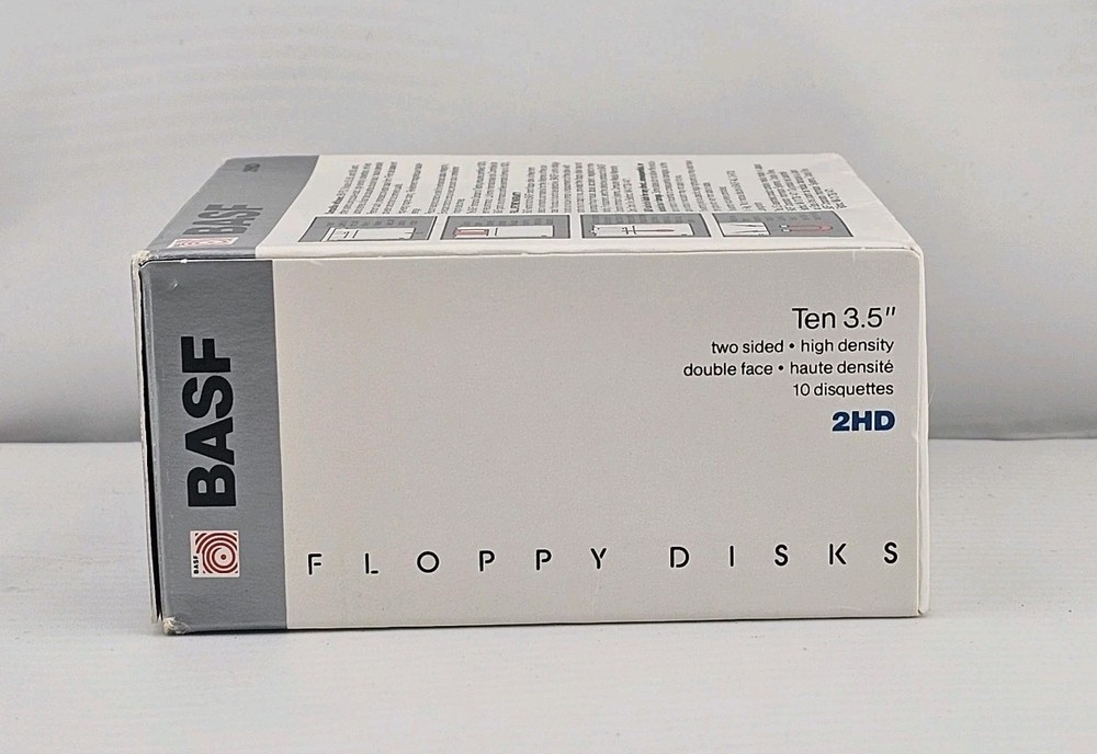 10 5¼ " 5.25 double Faced 2s/HD Floppy Diskettes Basf