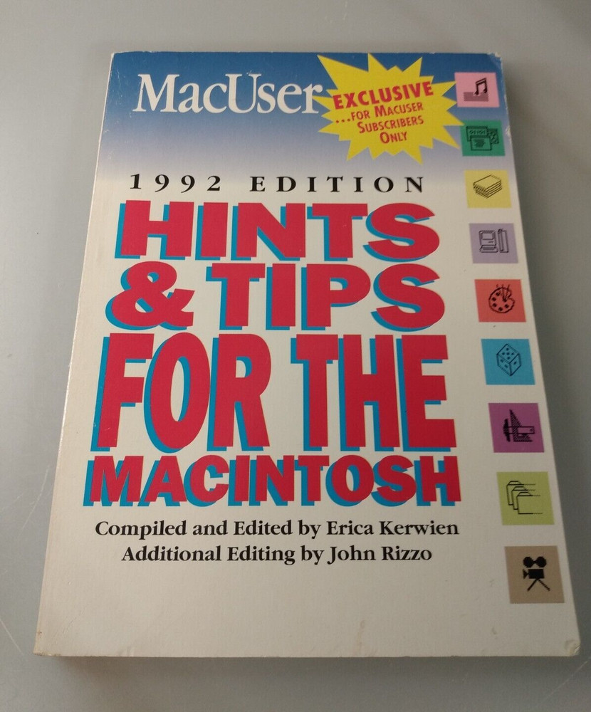 Vintage MacUser Hints and Tips 1992 Edition - Apple Computer Memorabilia