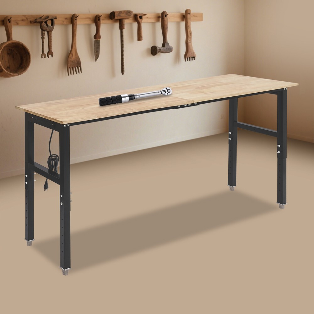 Modern Power Outlet Workbench, Height Adjustable, 2000 lbs Load, USB & Sockets
