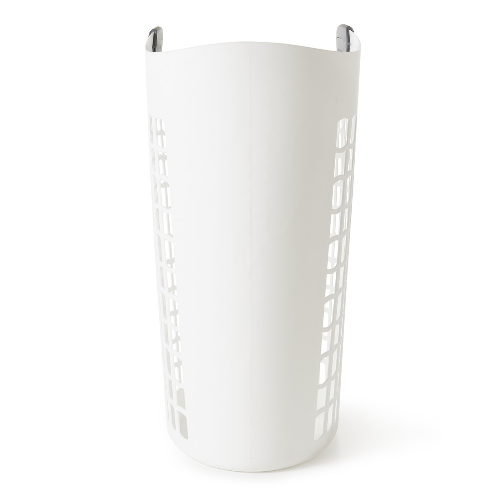 Gracious Living Easy Carry Flex 87 L Plastic Laundry Hamper, White (2 Pack)