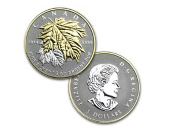 2014 Canadian 5-Coin Silver Reverse Proof Maple Leaf Set
