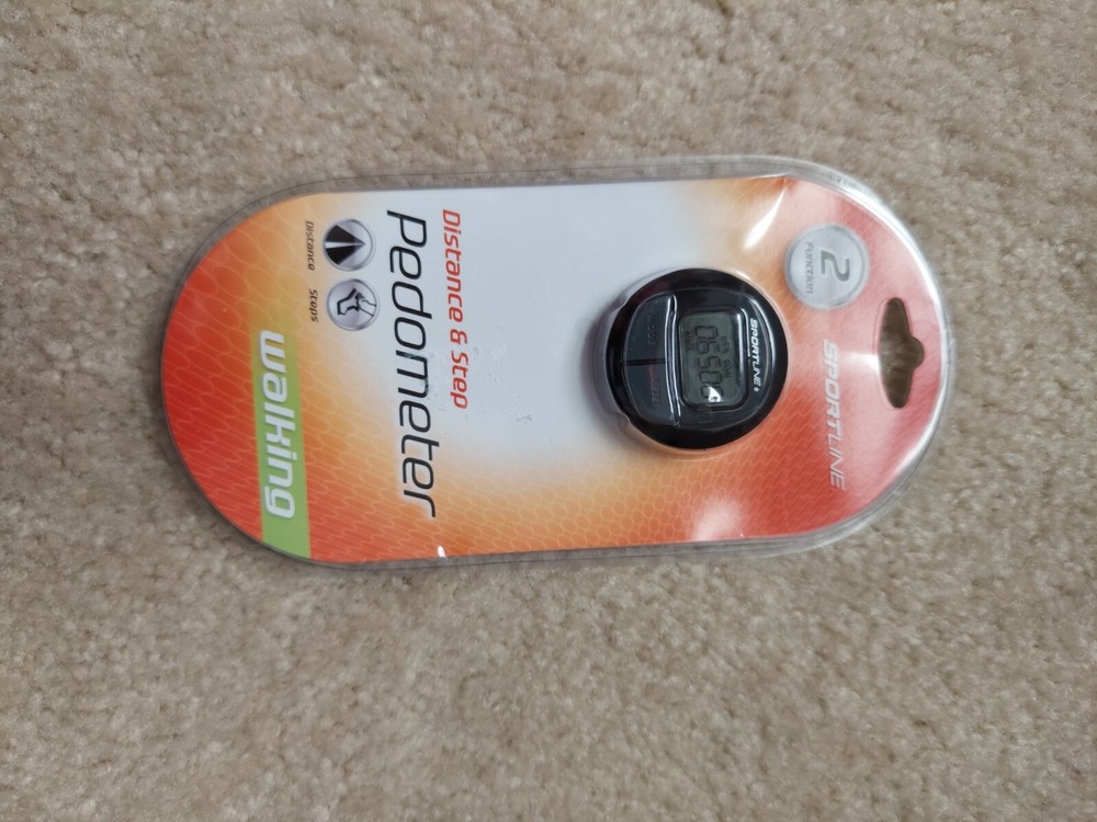 Blue Sportline Step and Distance Pedometer 2-Function New Sealed
