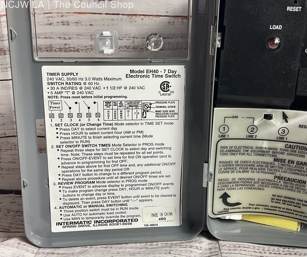 Intermatic EH40 Electronic Water Heater Timer