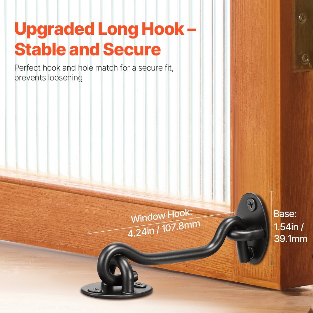Hook Eye Gate Latch 2 Pack Barn Door Latch Hook Mounting Screws Stainless