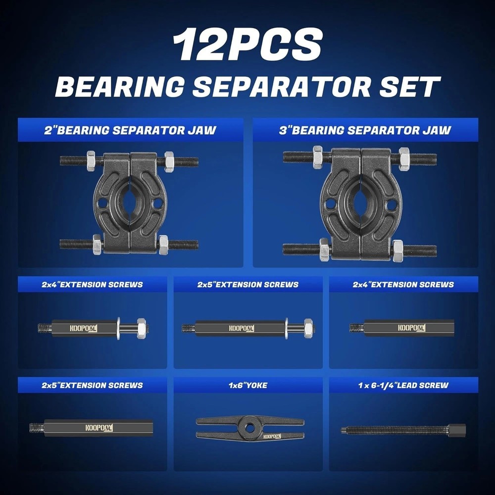 Wheel Hub Puller Set, 5 Ton Capacity Bearing Separator