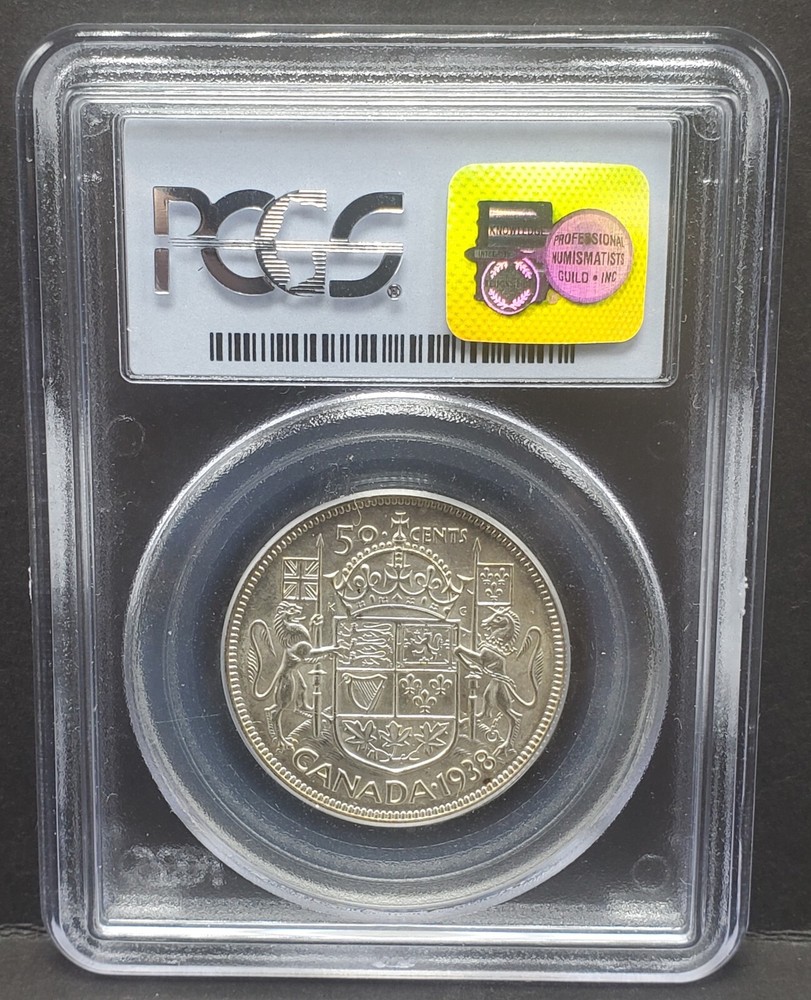 1938 Canada 50 Cent Silver Half Dollar PCGS AU55
