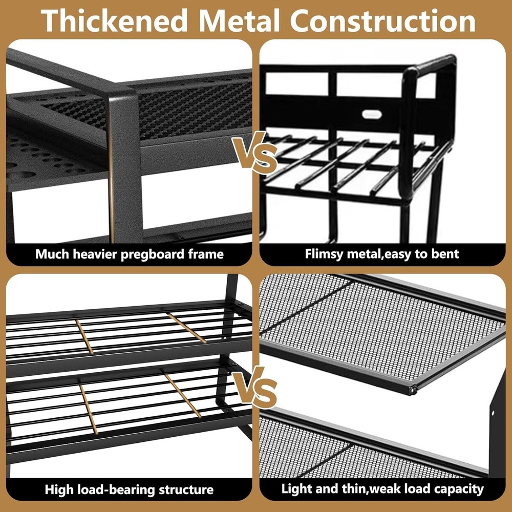 Wall Mount Power Tool Organizer Drill Hanger 4 Layer Tools Storage Shelf Garage