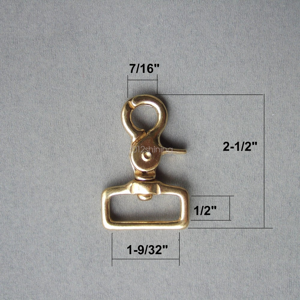 Heavy Duty SOLID BRASS TRIGGER SNAP SWIVEL SQUARE EYE 1-9/32"