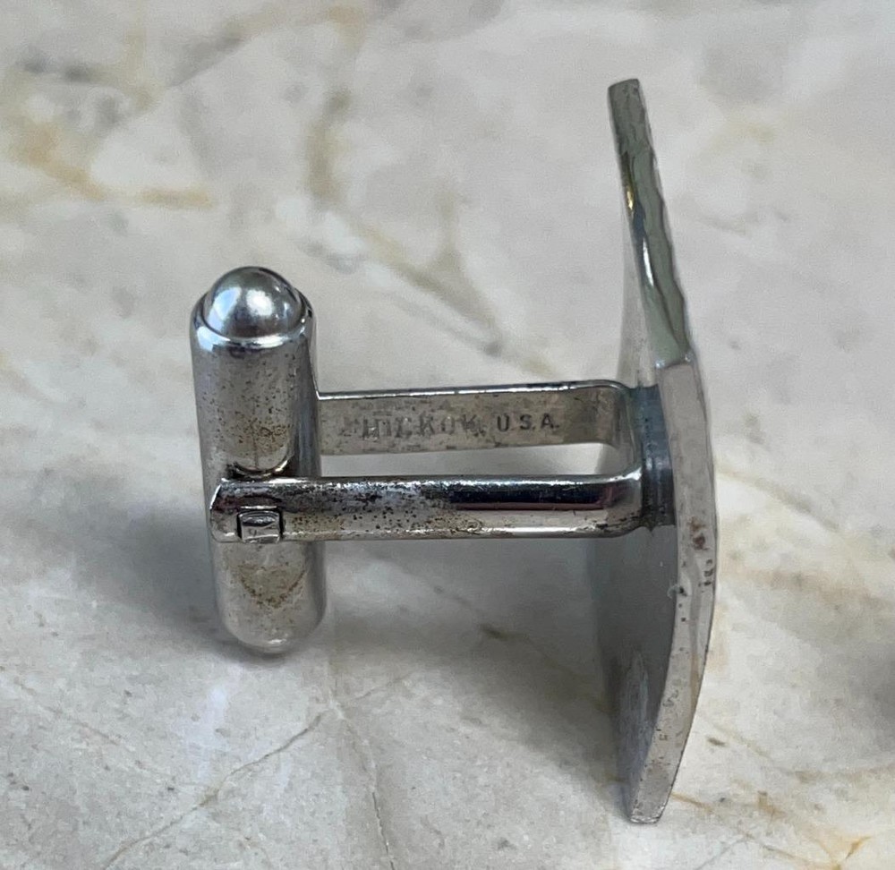 Vintage HICOCK Sterling Silver Rectangular Cufflinks ~ 14 grams ~ 4-H1221