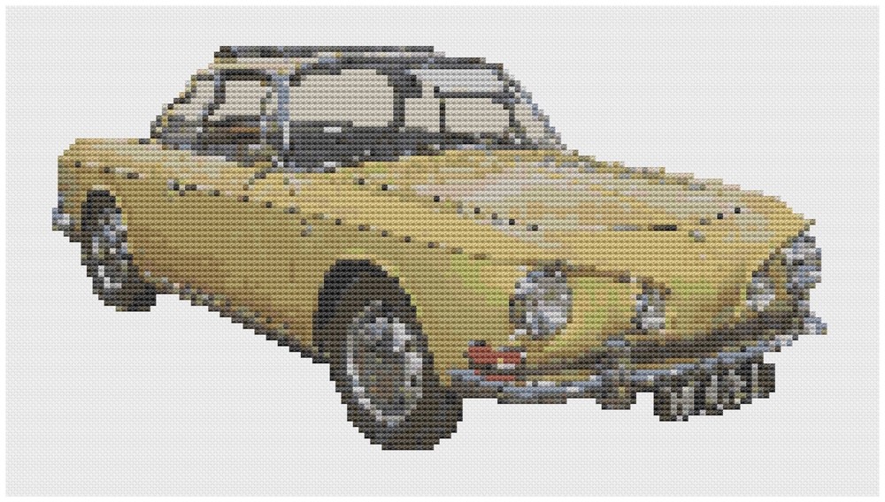 Cross Stitch Pattern by Florashell - Blue Racing Car