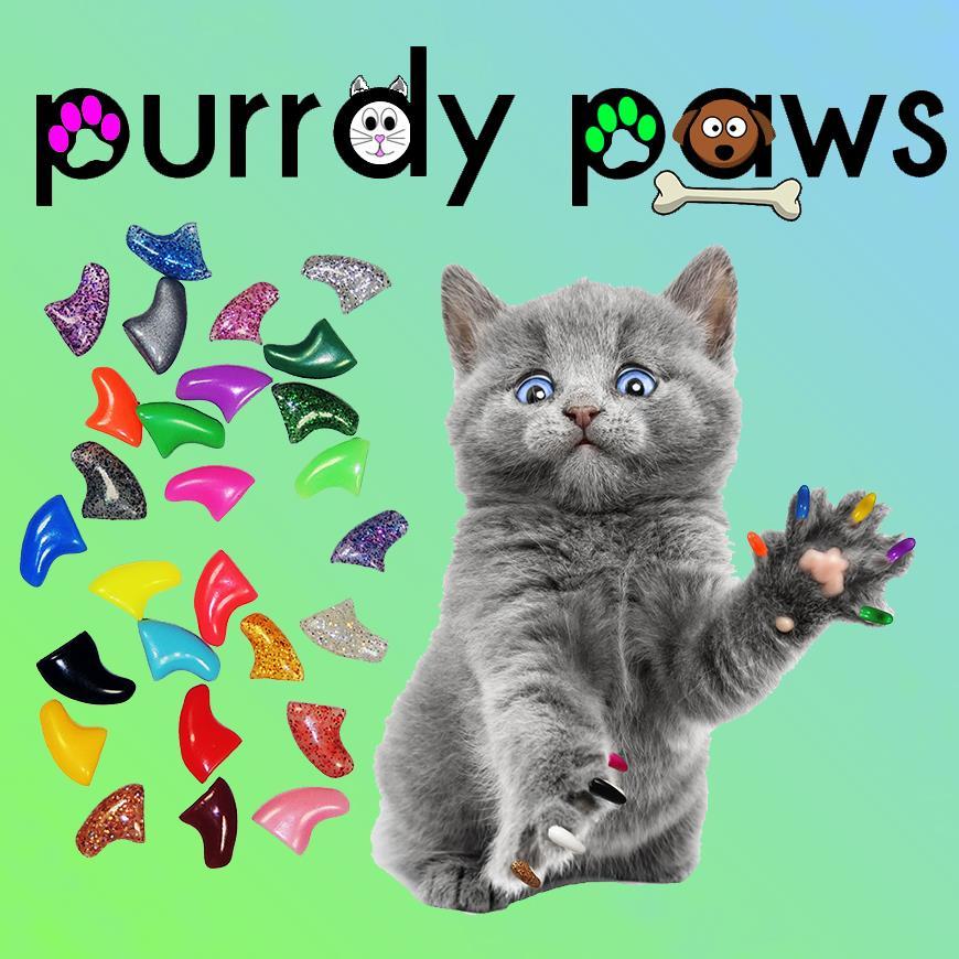 BULK 40 Pack Soft Nail Caps For Cat Claws ( Size SMALL ) Purrdy Paws