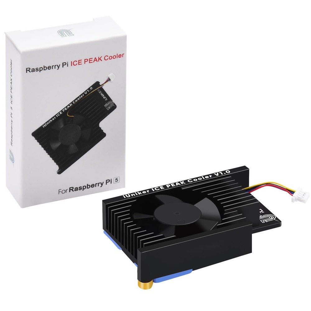 iUniker Ultra-Quiet Active Cooler for Raspberry Pi 5, ICE Peak for...