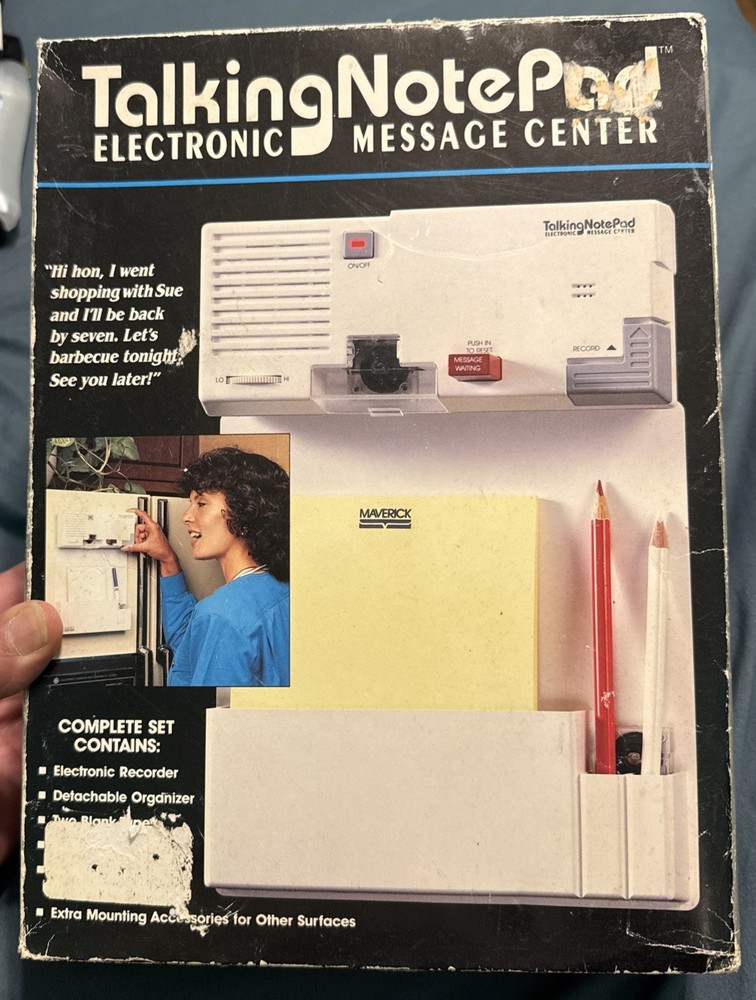 Vtg Talking Notepad Electronic Message Center Note Pad Pencil New Open Box