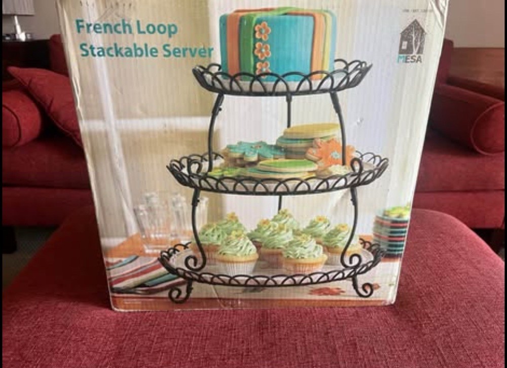 3 Tier French Loop Stackable Server by Mesa