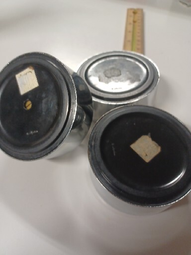 Set x 3 Martian Stacking Chrome Ashtrays & Lighter Not Tested