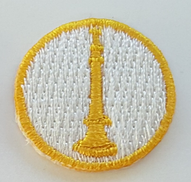 Patch Firefighter collar white yellow 1 Bugle