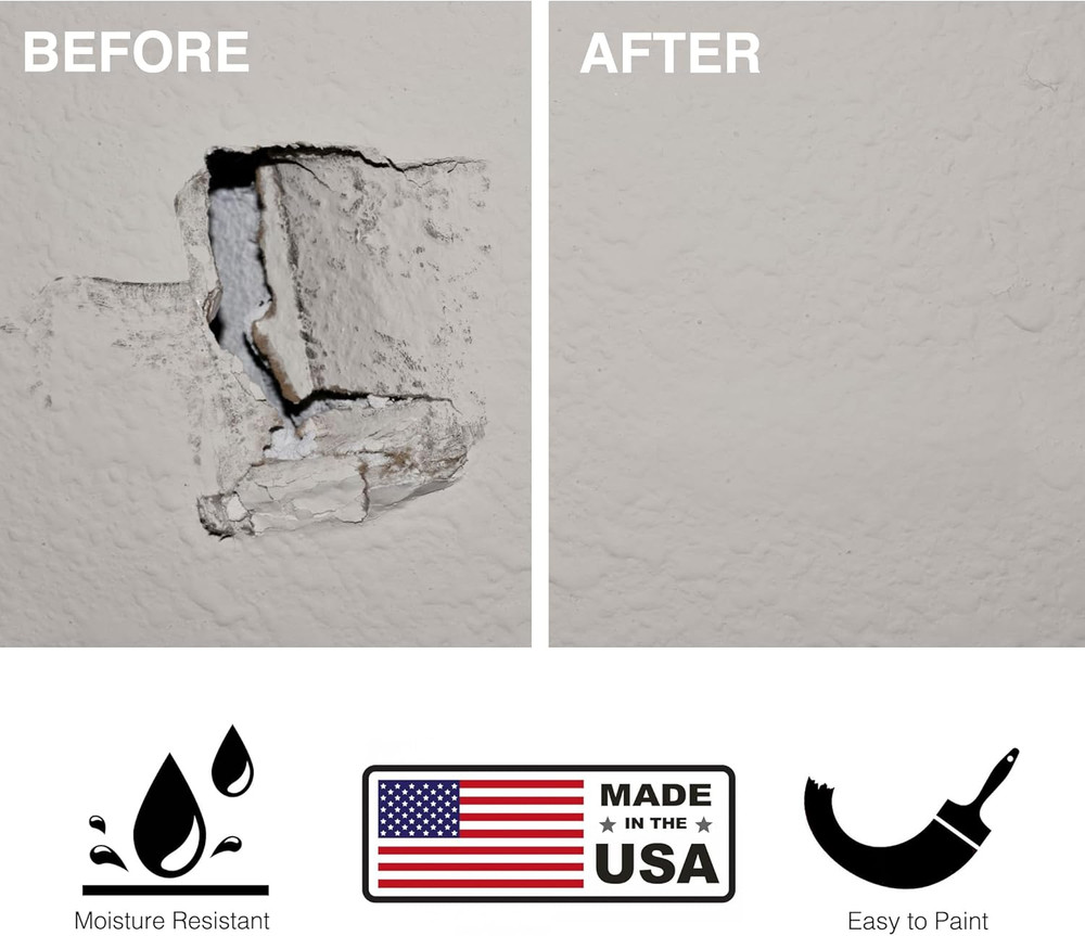 Drywall Repair Panel - 6"x6"x1/2" - (2 Pack) - Moisture Resistant