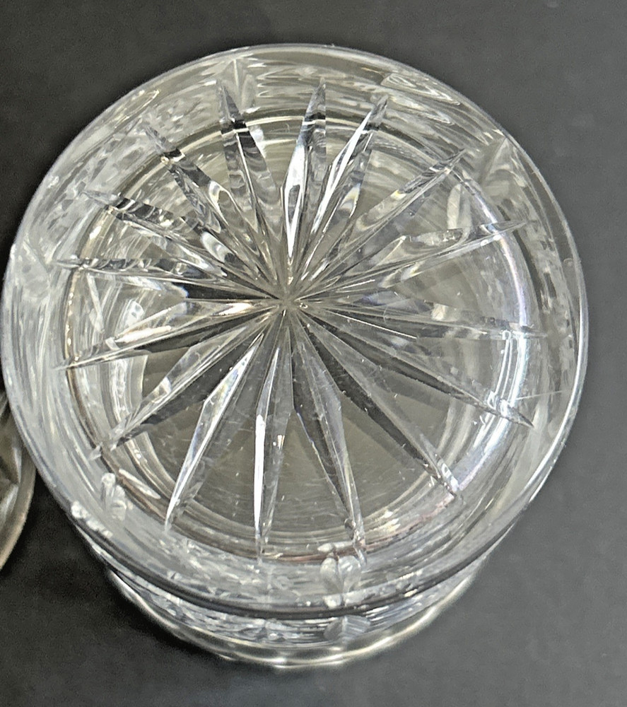 Clear Crystal Honey Jam Jar with Lid Vintage *READ*