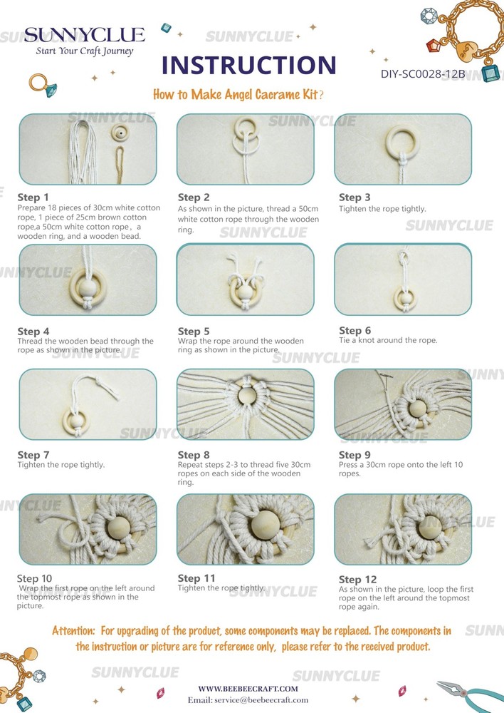 2 Sets Boho Macrame Kit Macrame Ornament Kit Instruction Included Christmas A...