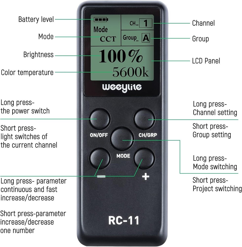 Weeylite RC-11 Remote Control for Weeylite & Vitrox Lights