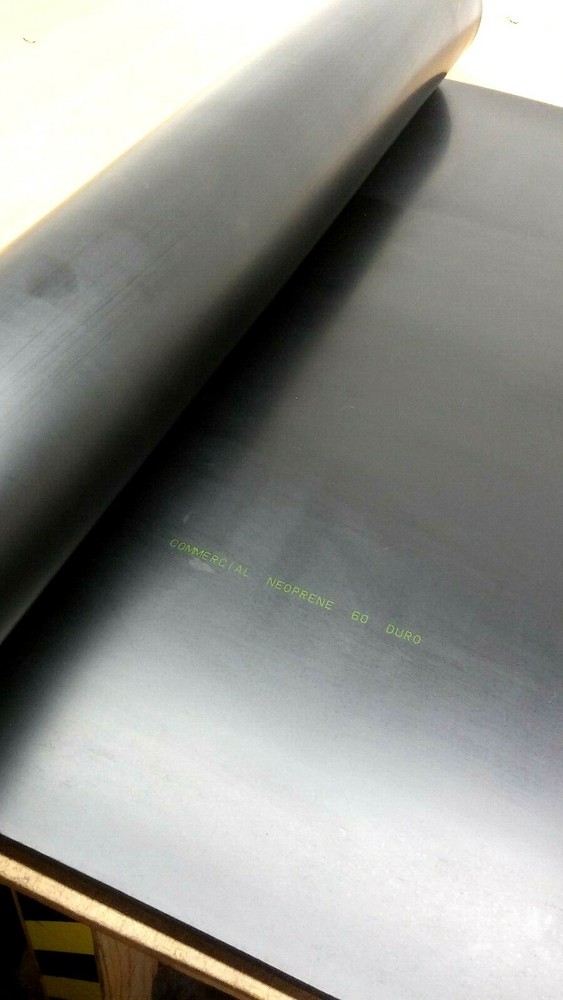 Neoprene Sheet Rubber Solid 1/8" Thick x 1" W x 10-Ft Strip - Peel-Back Adhesive