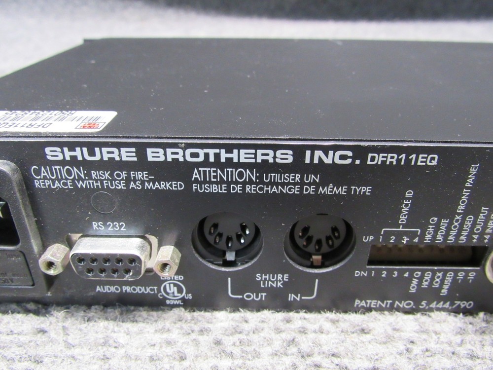 Shure DFR11EQ Half Rack 1U Single Channel Digital EQ Feedback Reducer Equalizer