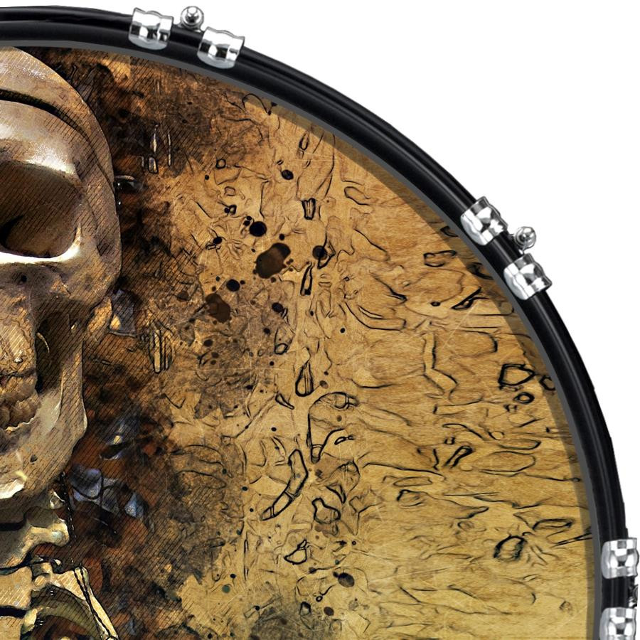 20" Custom Bass Kick Drum Front Head Graphical Graphic Skeleton1