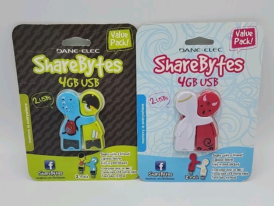 Sharebytes 4GB USB 2Packs 4 Total NEW
