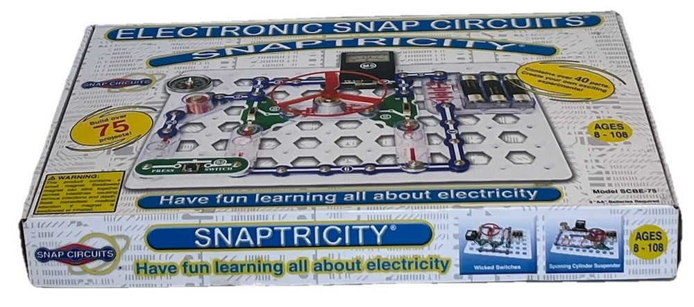 *Snaptricity* SNAP CIRCUIT •75 STEM Projects +Many Extra Electronic pcs •ELENCO