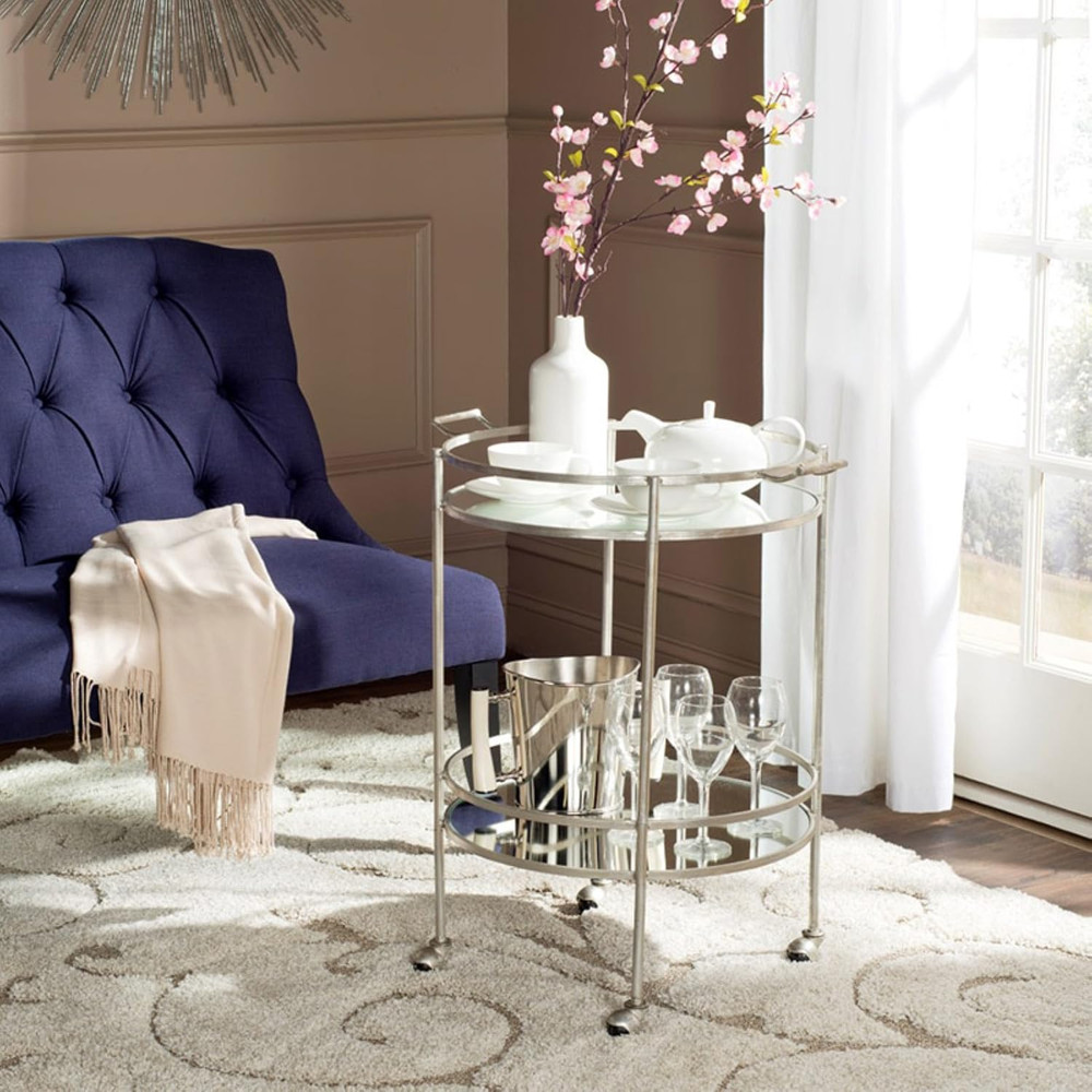 Home Collection Lavinia Silver Bar Cart