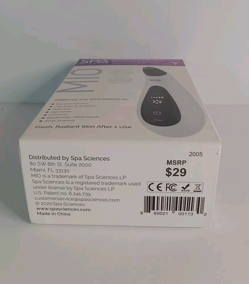 Spa Sciences Mio Microdermabrasion & Pore Extraction Skin Resurfacing System-New