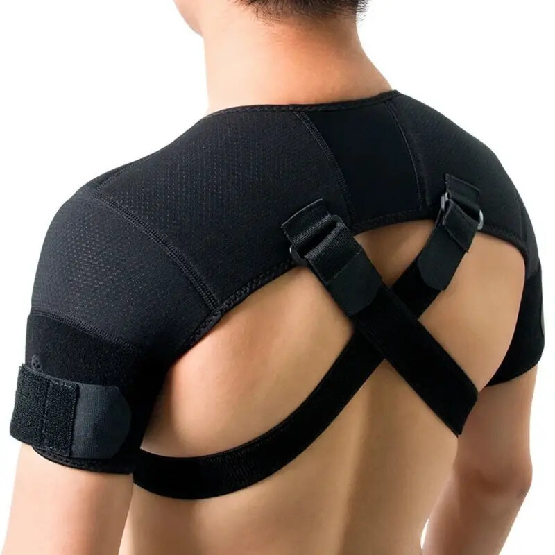 Adjustable Double Shoulder Support Back Posture Corrector Wrap for Pain Relief