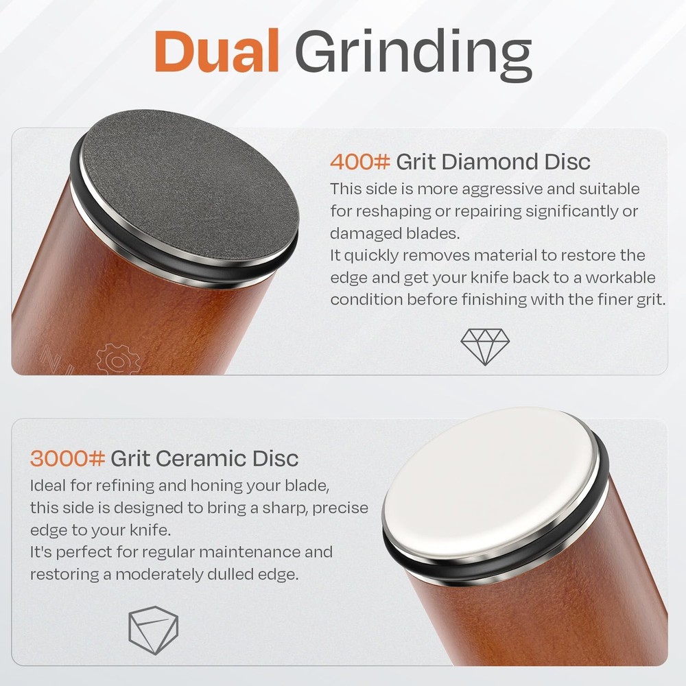 Rolling Knife Sharpener Kit with Diamond & Ceramic Sharpening Syste... Fast Ship