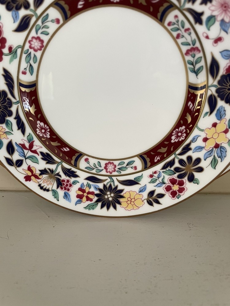 Rare Royal Worcester Imari Flower 4 Pieces Place Setting EUC