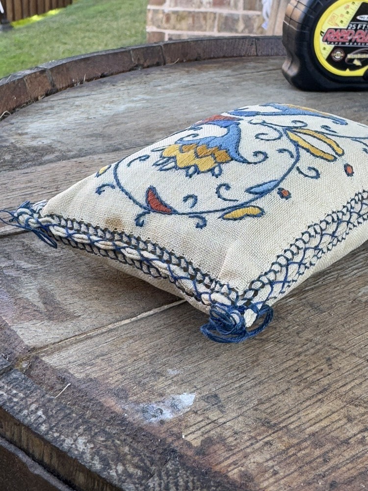 Antique Crewel Work Pin Cushion