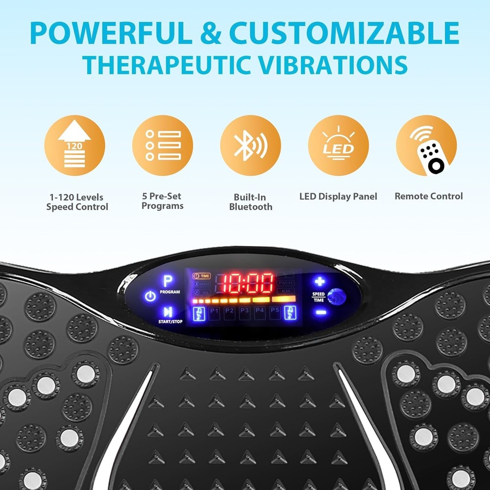 Whole Body Vibration Platform Machine with Remote & Loop Bands Home Gym