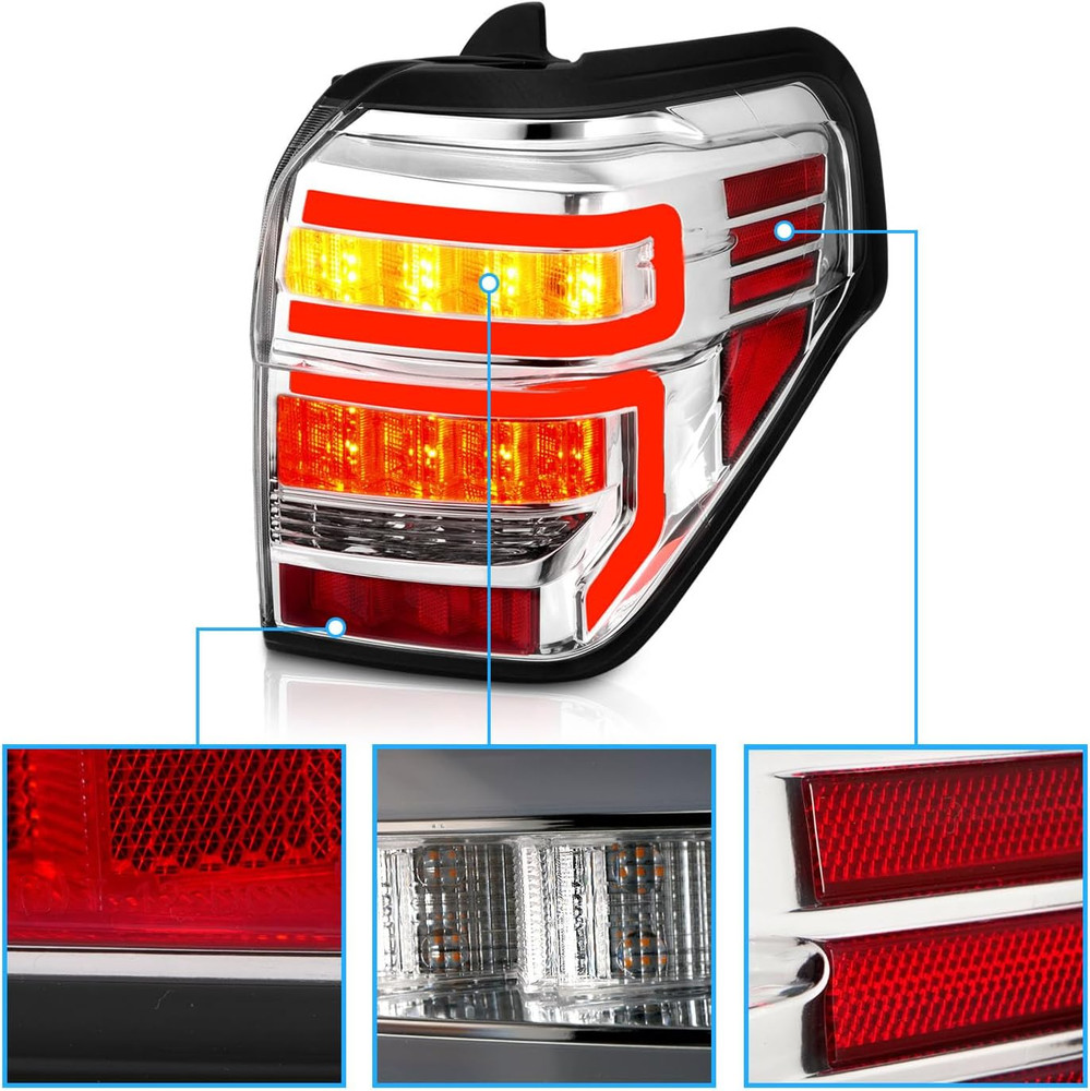 for 2014-2023 Toyota 4 Runner Sequential LED Light Tube Replacement Tail Light A