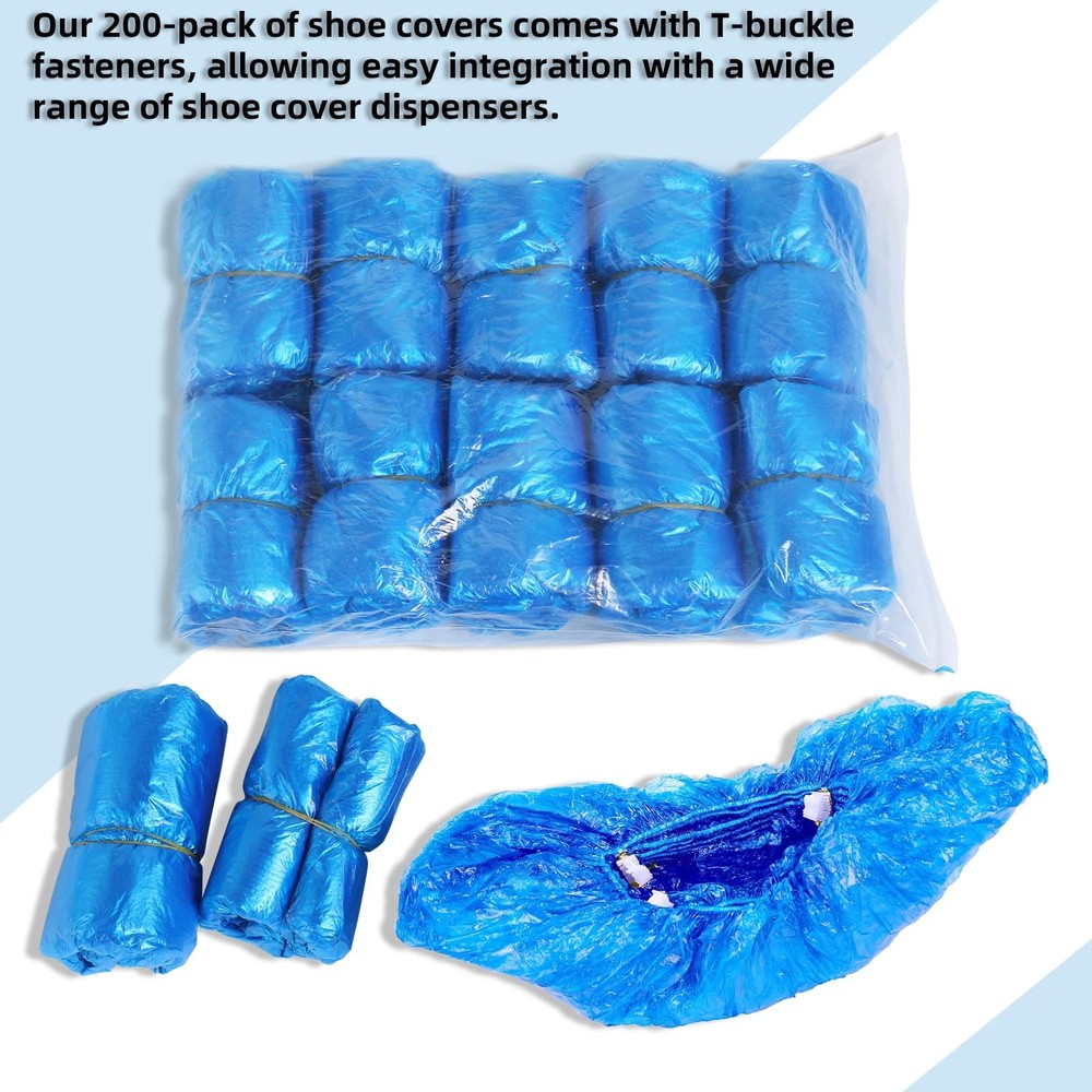 LYSHIYI 200 Pcs Shoe Covers Disposable for Automatic (Blue)200pcs