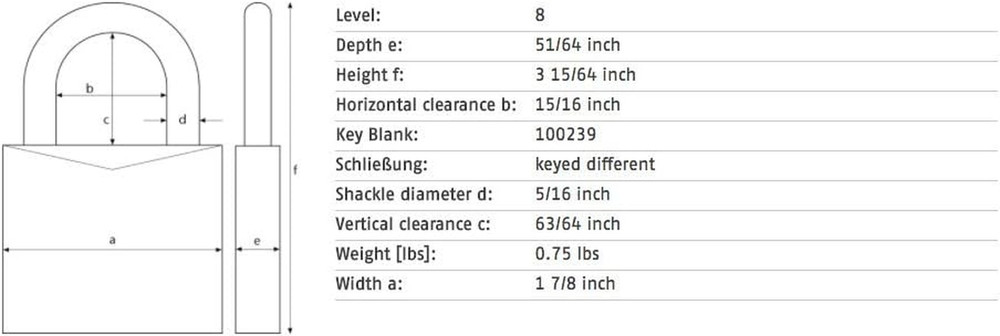 ABUS 83/45 Brass Padlock, 45mm (Zero Bitted)