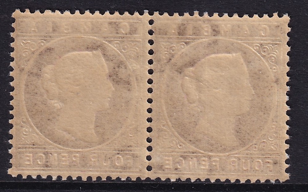 GAMBIA QV SG31, 4d deep brown pair - MNH