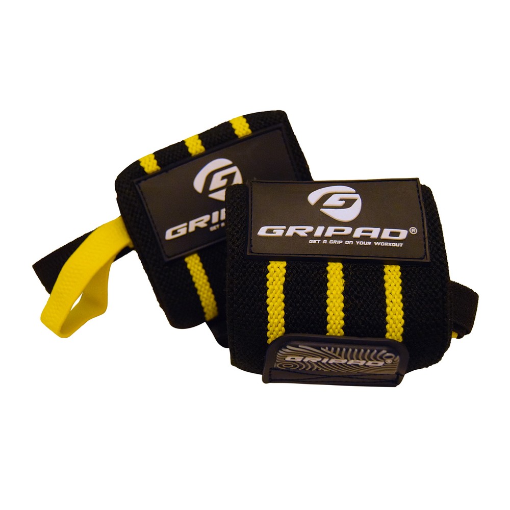 Black & Yellow Gripad Wrist Wraps