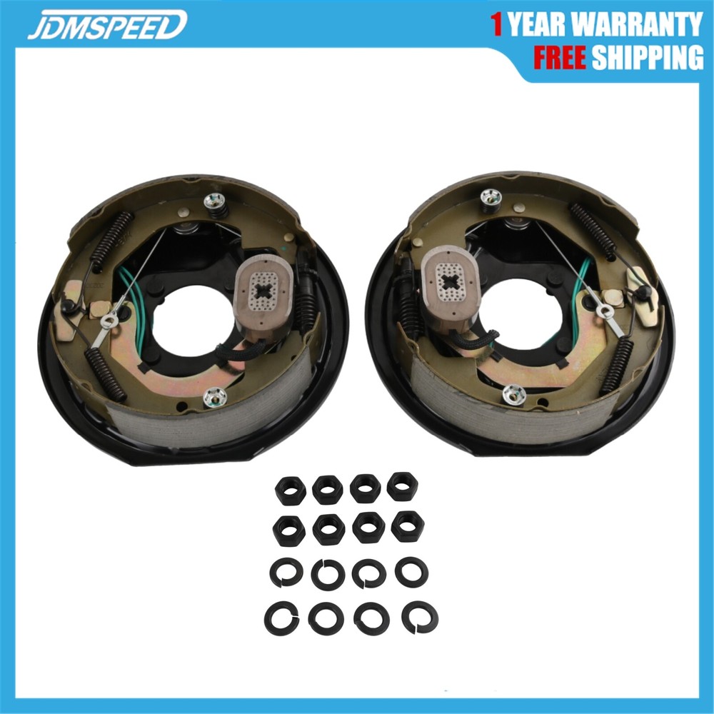 Left & Right Set Electric Trailer Brake Assembly 10" x 2-1/4" Self-Adjusting